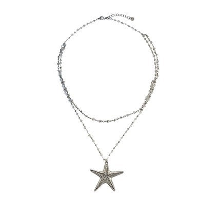 Double-layer Stacked Starfish Pendant Necklace For Women