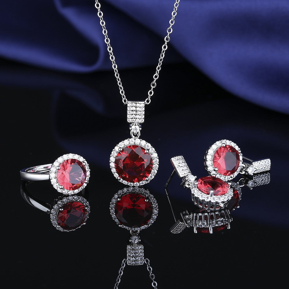 Pendant Necklace Set With Ring For Women