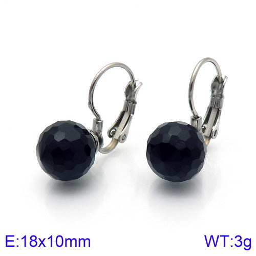 10mm Glass Crystal Ear Hooks Womens Titanium Steel Earrings