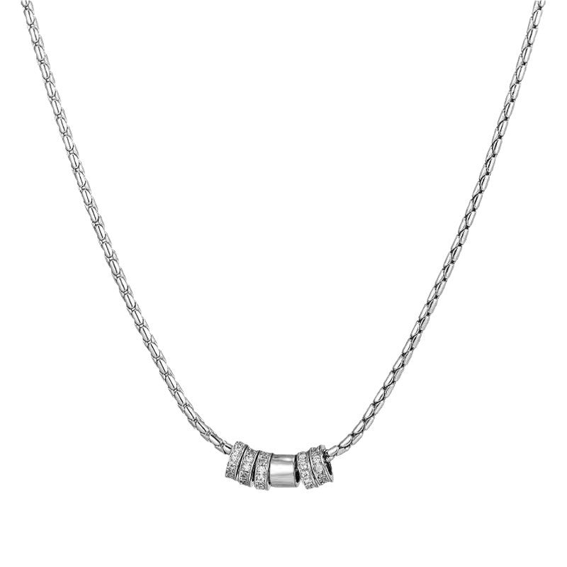 Neutral Cold Wind Sparkling Diamond Ring Pendant