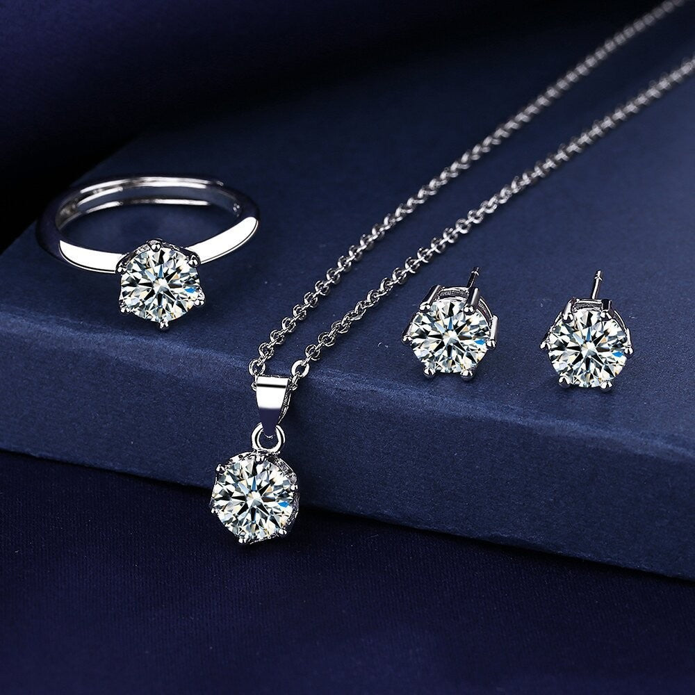 Pendant Necklace Set With Ring For Women