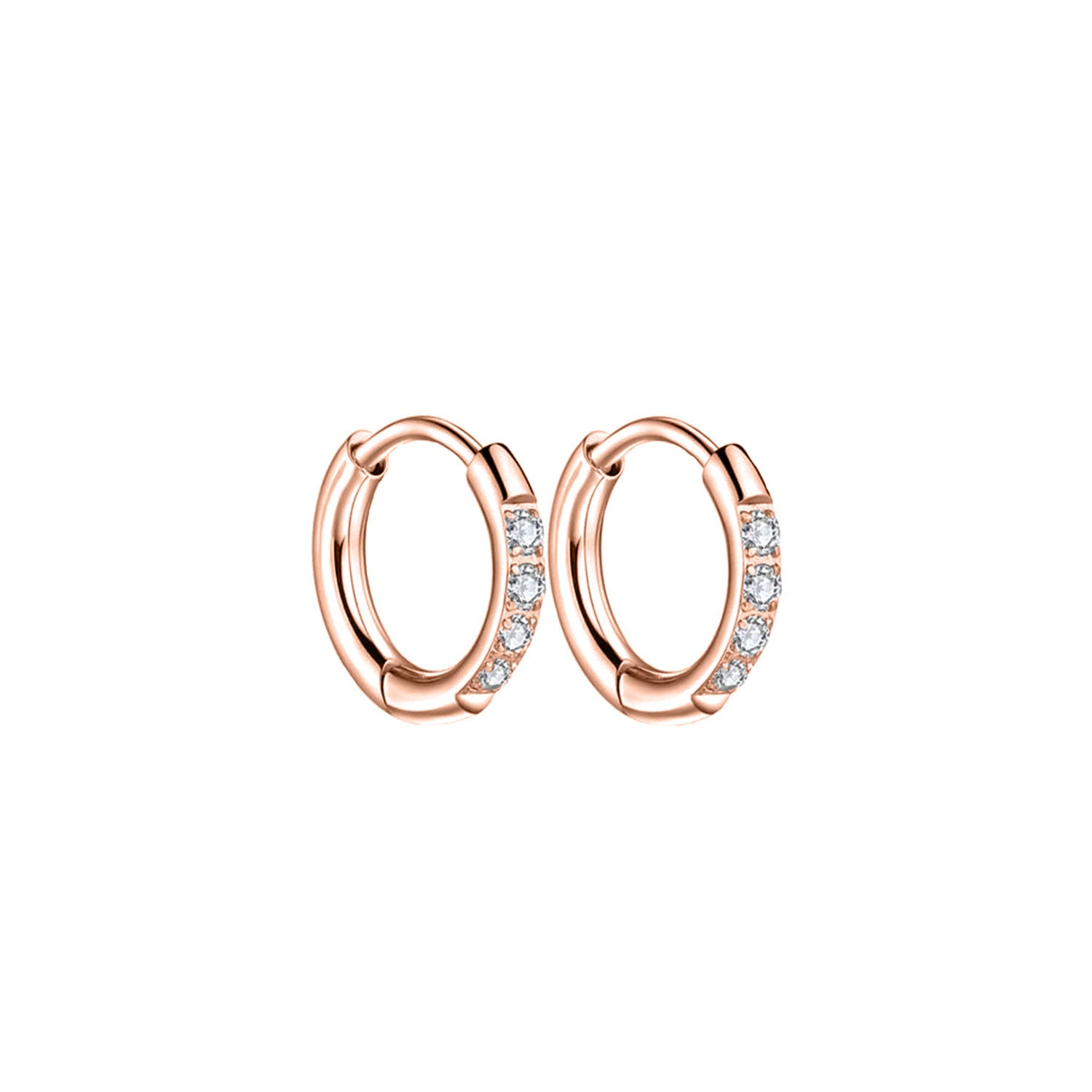 Golden All-Match Hoop Earrings With Micro-Set Titanium Steel Zircon