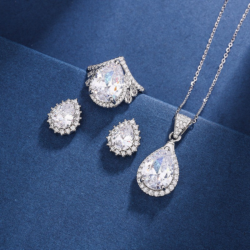 Pendant Necklace Set With Ring For Women
