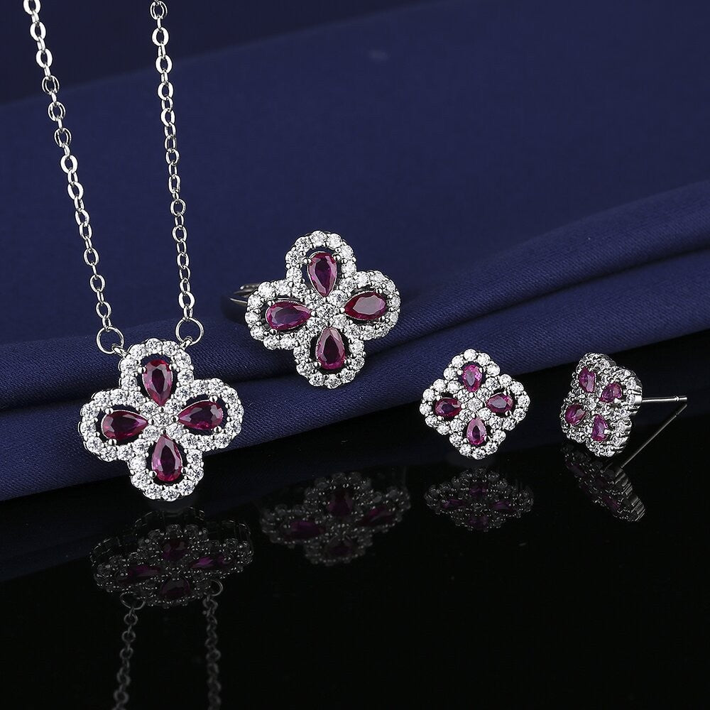 Pendant Necklace Set With Ring For Women