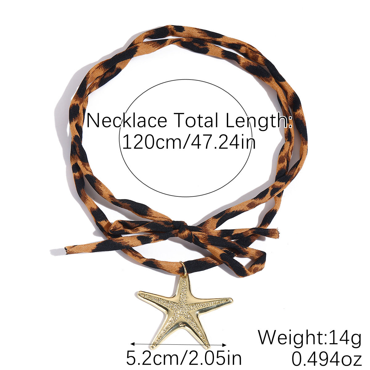 Retro High-End Leopard Print Scarf Necklace