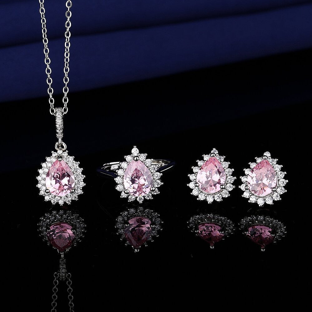 Pendant Necklace Set With Ring For Women