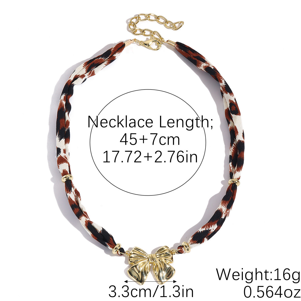 Retro High-End Leopard Print Scarf Necklace