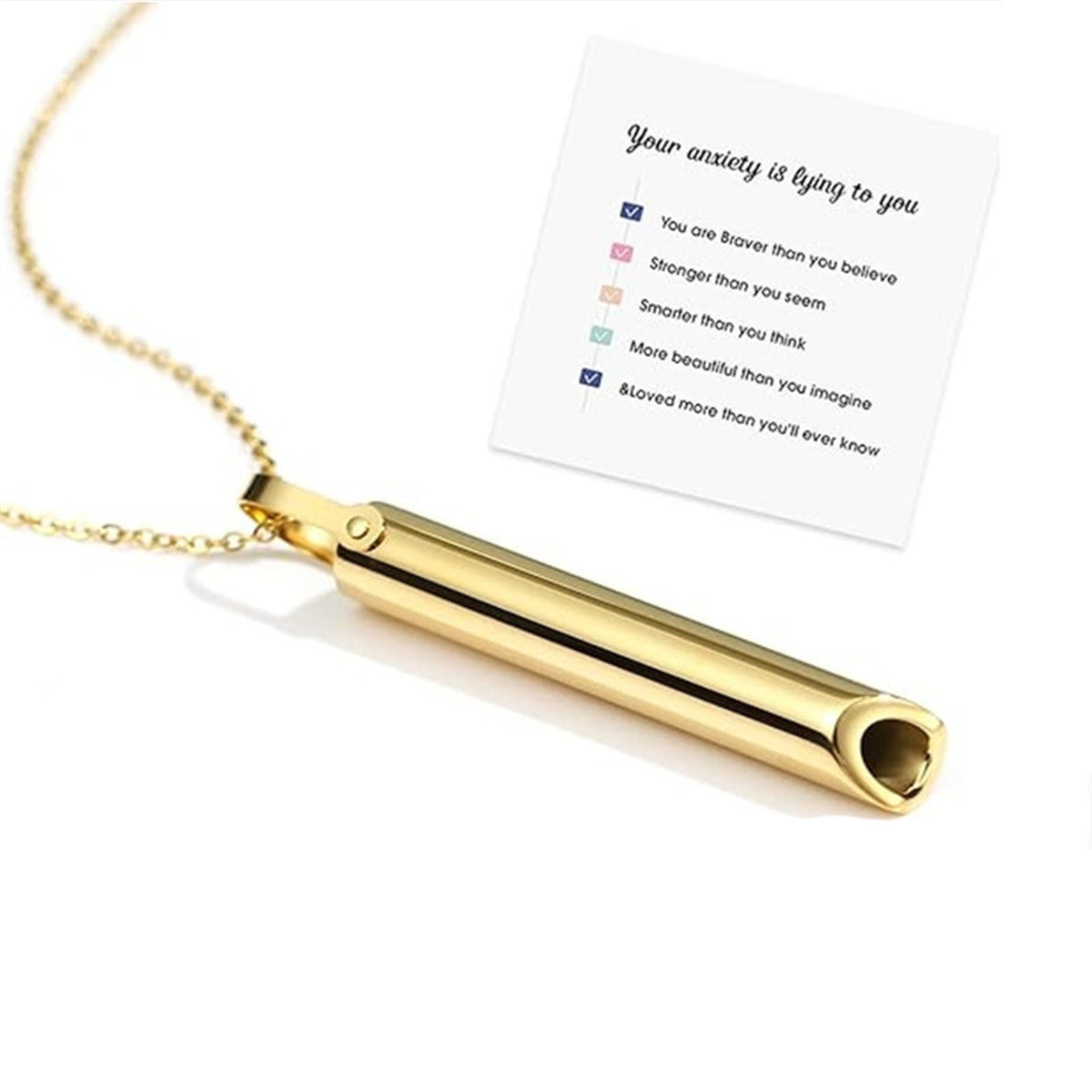 Stress-relieving Yoga Whistle Pendant Necklace