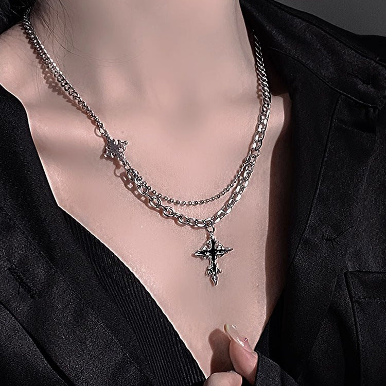 Dark Cross Necklace Men's Fashion Accessories