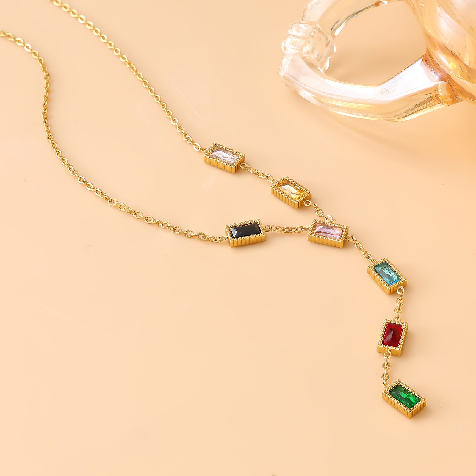 Womens High-End Dopamine-Hued Diamond Statement Necklace