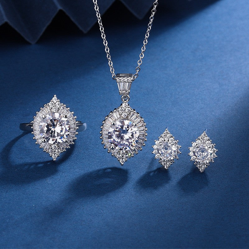 Pendant Necklace Set With Ring For Women