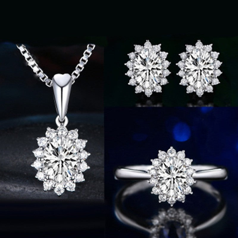 Pendant Necklace Set With Ring For Women