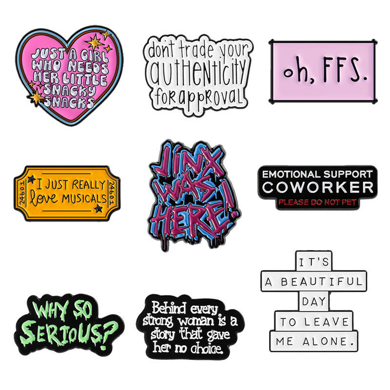 Alphabet-shaped Clothing Backpack Accessories Alloy Pin Badges