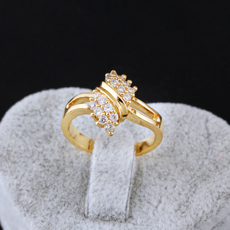 Gold Diamond Ring Girls Fashion Korean Fashion Zircon Ring