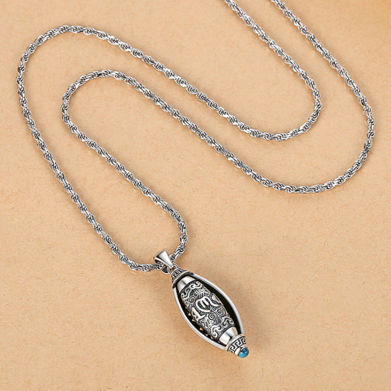 Six Character Mantra Sutra Pendant Necklace