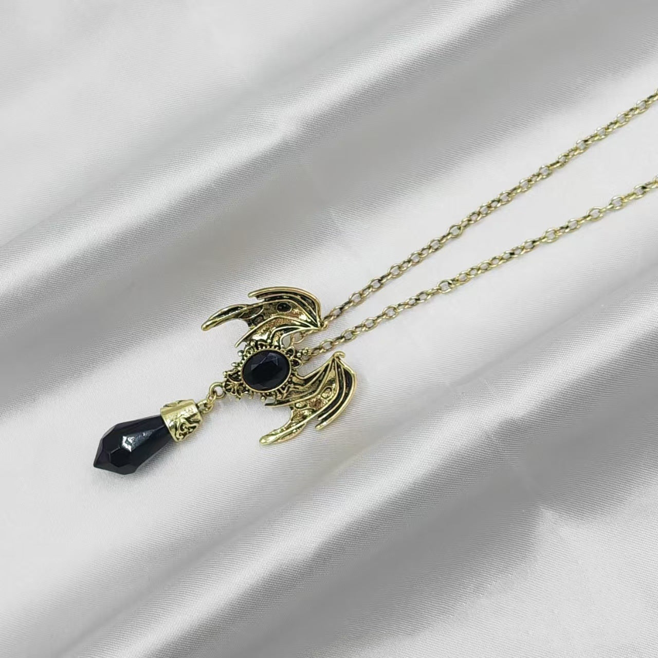 Flying Dragon Love Gold And Silver Pendant Necklace