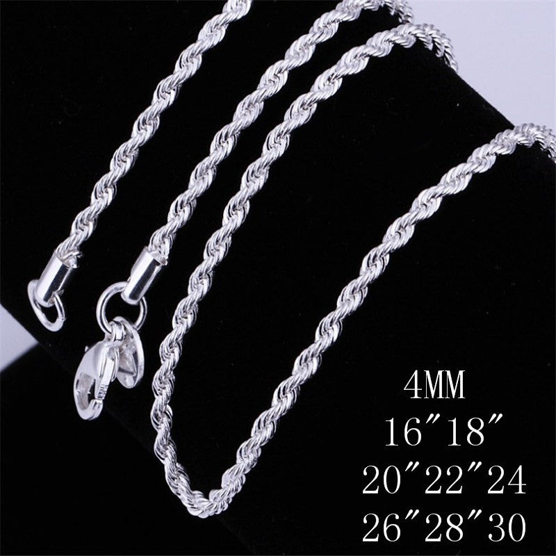 Trendy Jewelry Braided, Sparkling Twisted Rope Necklace