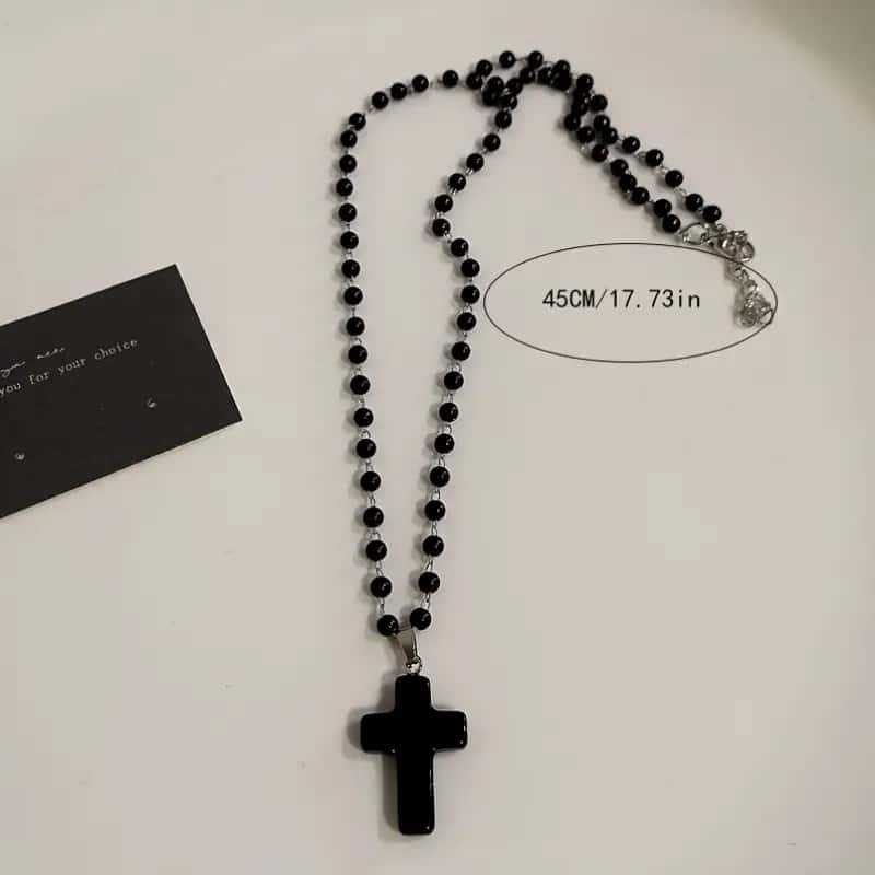 Red Heart Thorn Cross Necklace Hip-Hop Punk Style