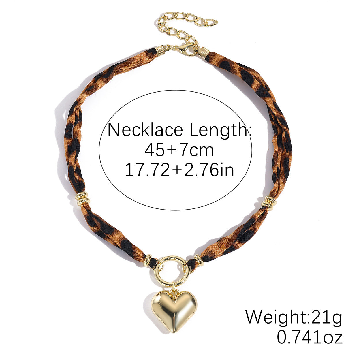 Retro High-End Leopard Print Scarf Necklace