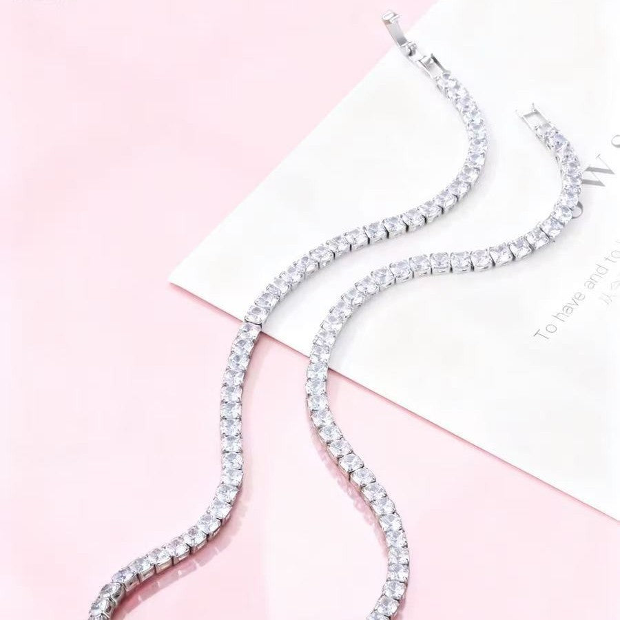 Luxury Versatile Womens Full-Diamond Zircon Necklace