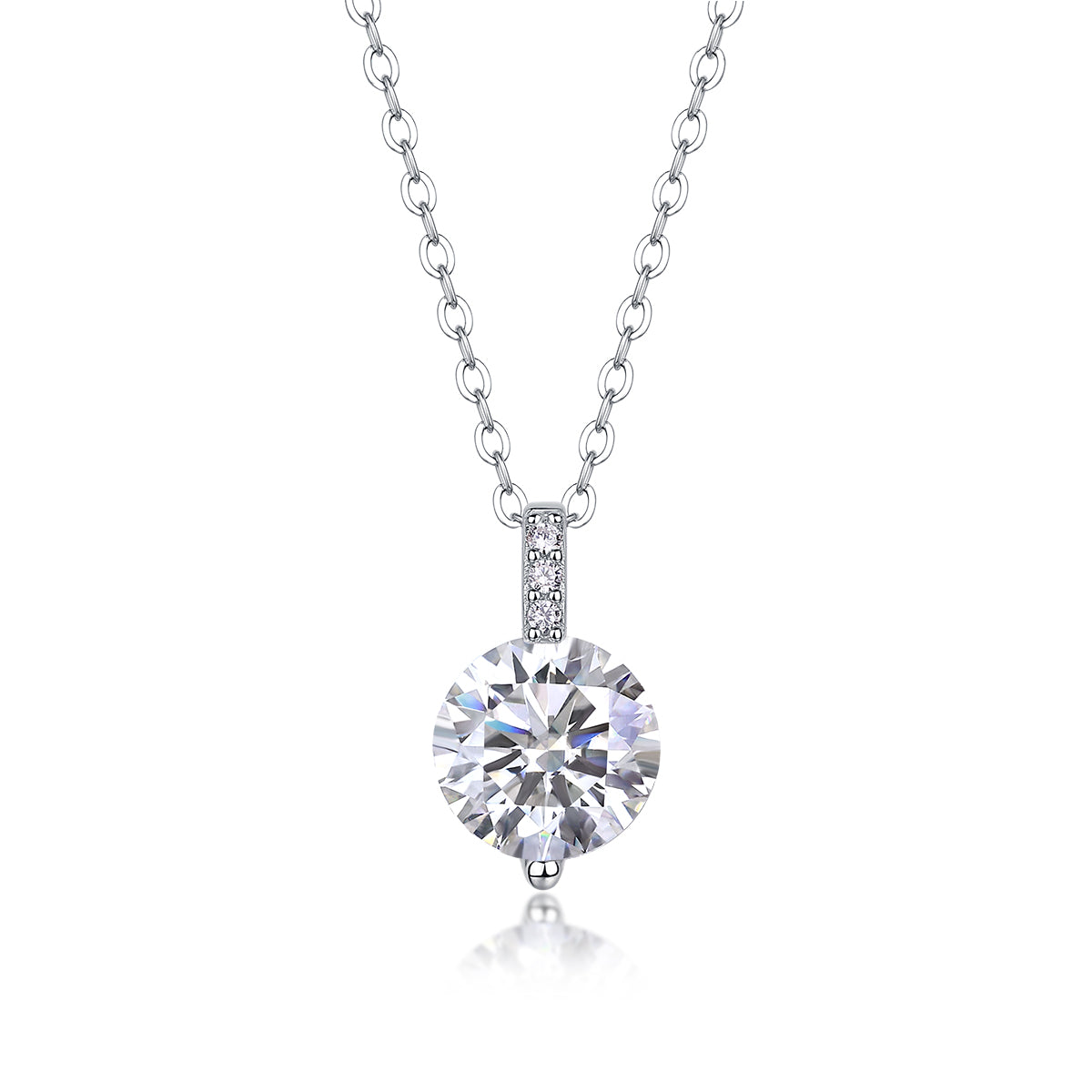 A Lifetime Of Brilliance - A Fashionable And Light Luxury Jewelry Pendant Necklace Set With Top-quality Moissanite, S925 Silver Plated Platinum
