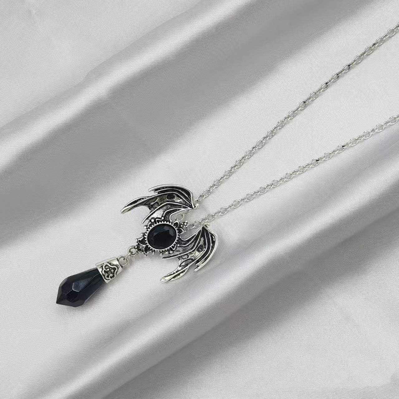 Flying Dragon Love Gold And Silver Pendant Necklace
