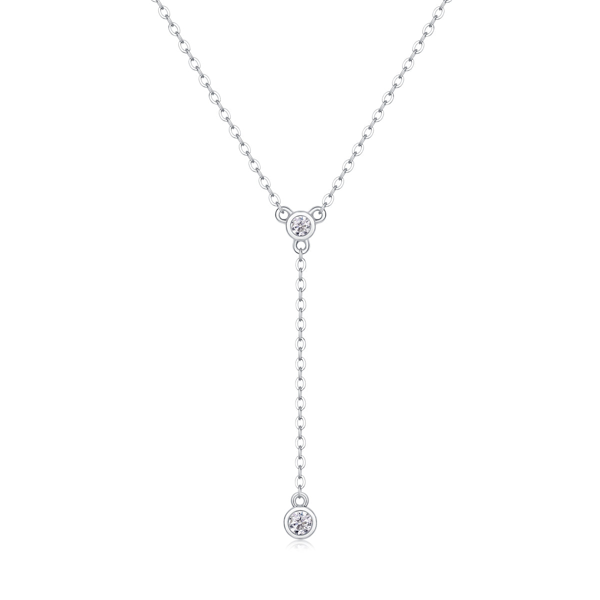 Tassel Necklace - A Fashionable And Light Luxury Jewelry Pendant Necklace Set With Top-quality Moissanite, S925 Silver Plated With Platinum