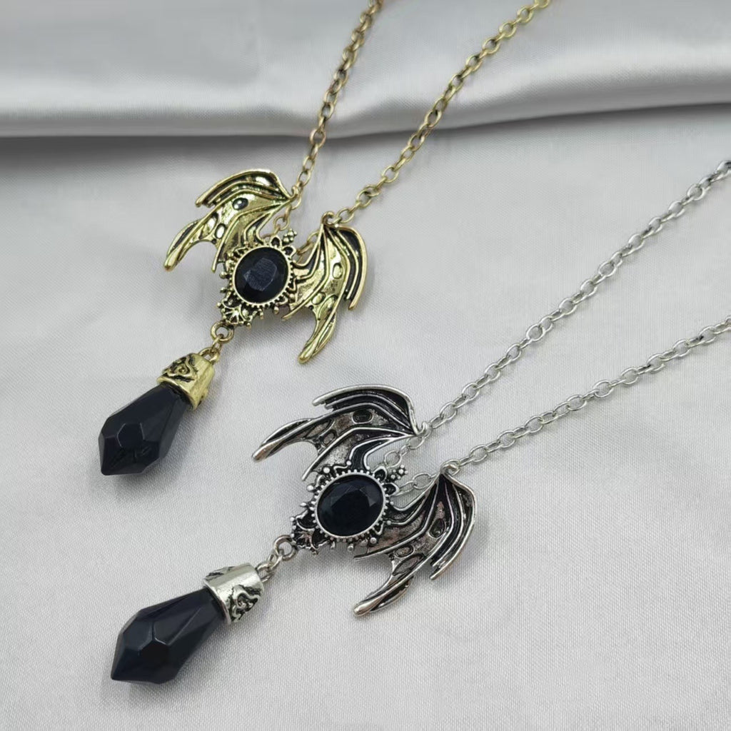 Flying Dragon Love Gold And Silver Pendant Necklace