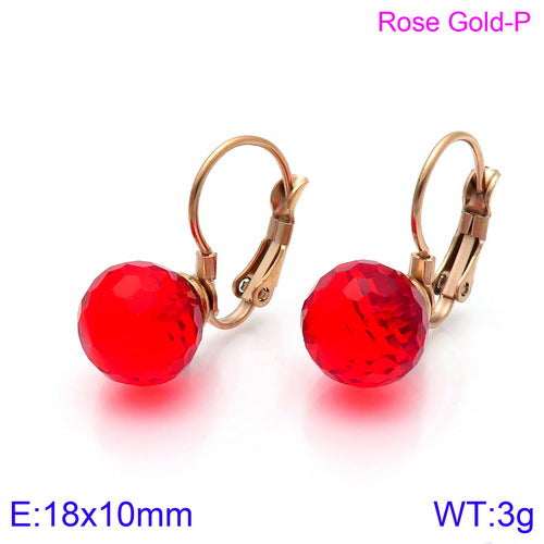 10mm Glass Crystal Ear Hooks Womens Titanium Steel Earrings