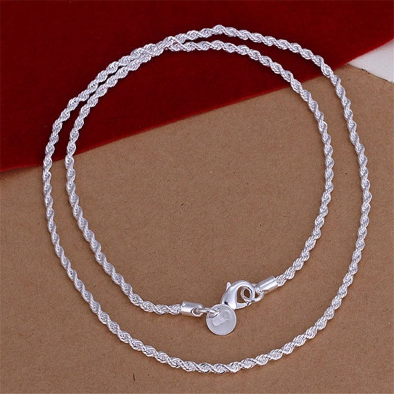 Trendy Jewelry Braided, Sparkling Twisted Rope Necklace