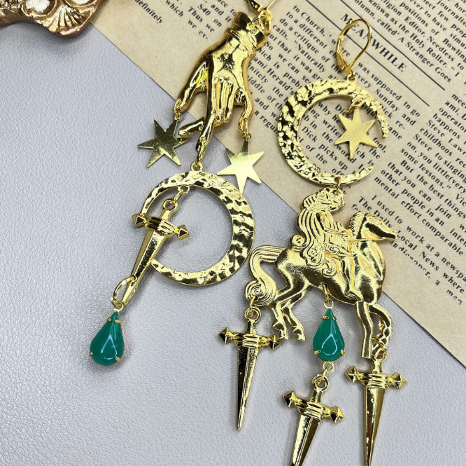 Foreign Trade Gothic Ancient Egyptian Gold Snake Earrings