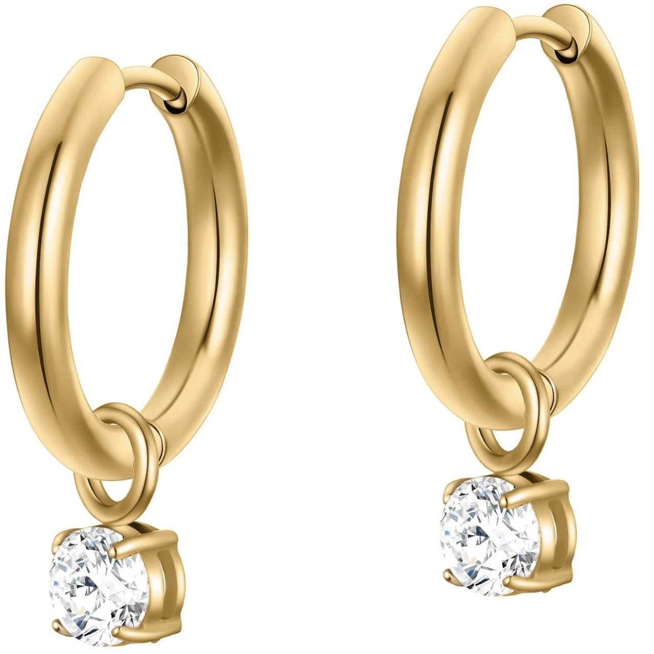 Titanium Steel Micro-pave Zircon Earrings With A Unique Delicate Design