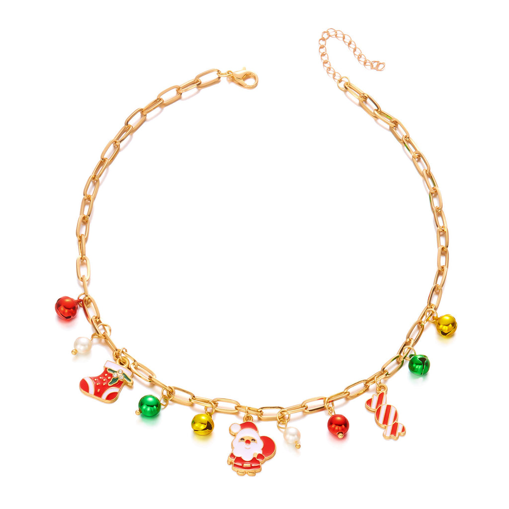 Elk Pendant Necklace With An Exaggerated, Versatile Pearl Bracelet