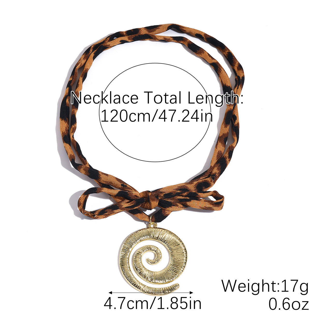 Retro High-End Leopard Print Scarf Necklace