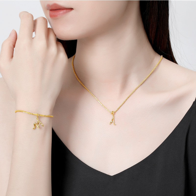 Happy Characters Series English Alphabet Necklace For Women