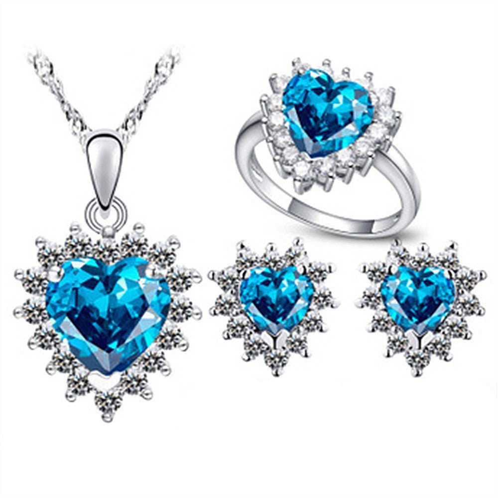 Pendant Necklace Set With Ring For Women