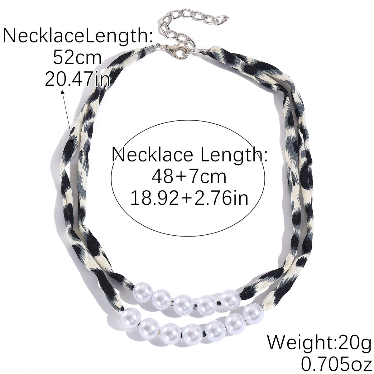 Retro High-End Leopard Print Scarf Necklace