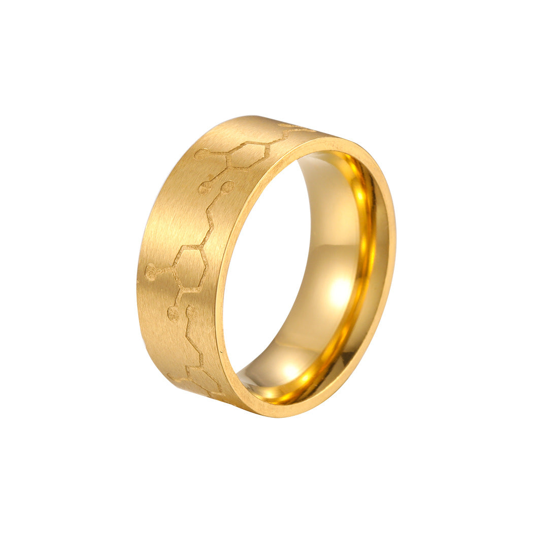 Gold Mens Ring Style Stainless Steel Dopamine Ring Lovers Ring