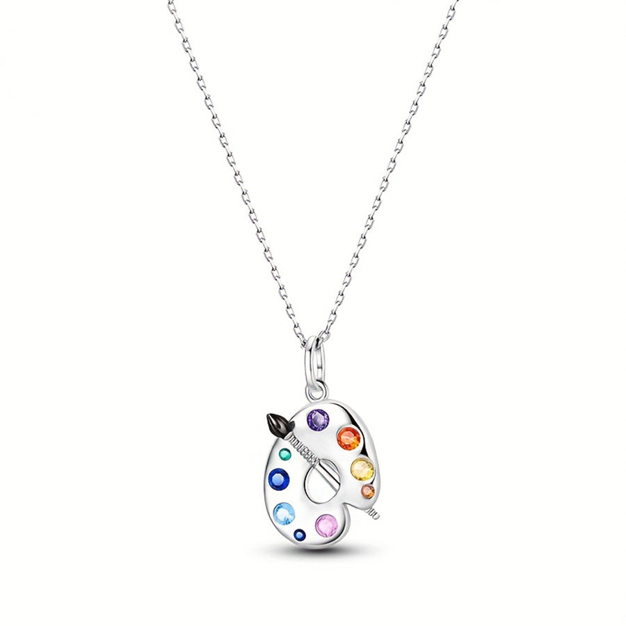 Colorful Paintbrush Art Pendant Painting Necklace