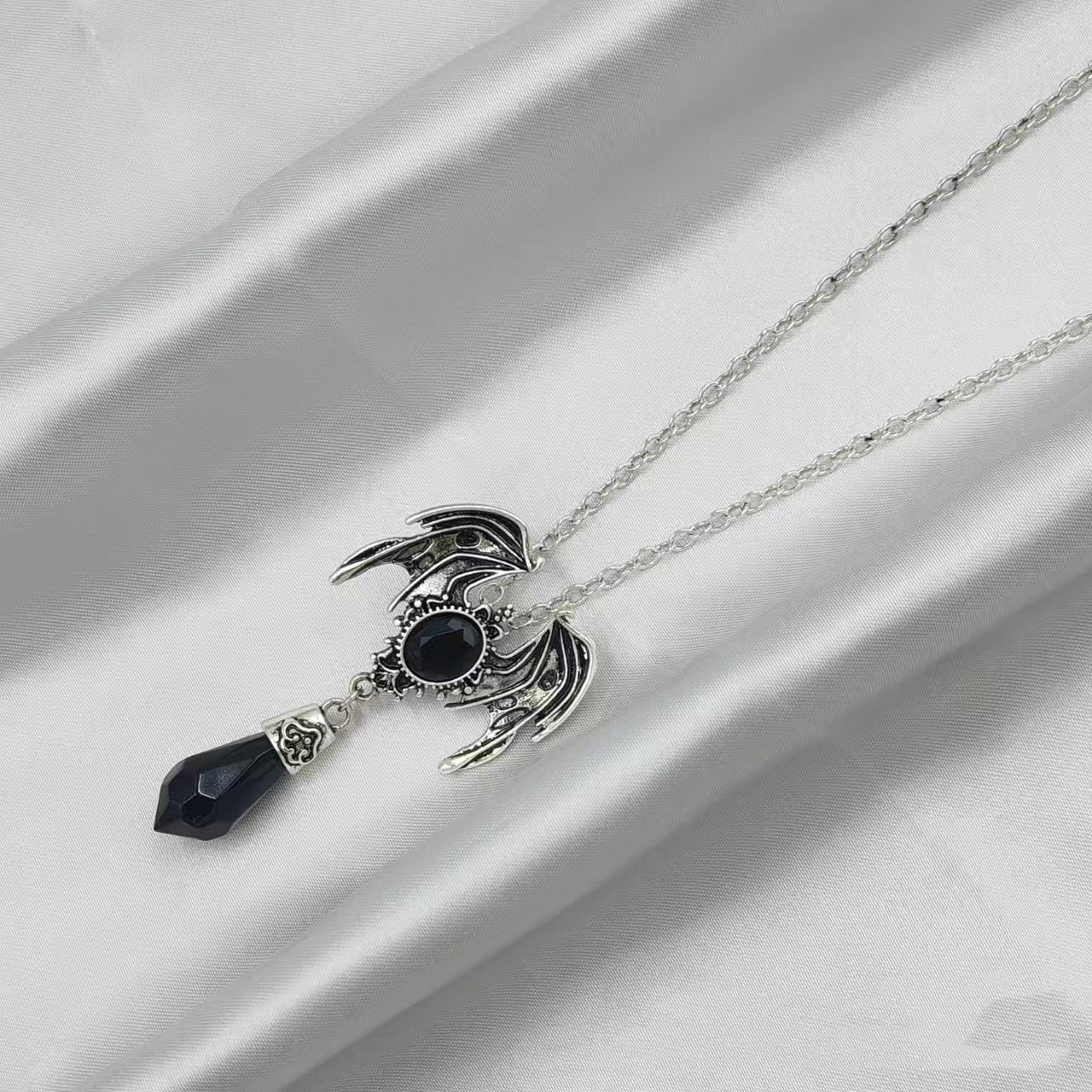 Flying Dragon Love Gold And Silver Pendant Necklace