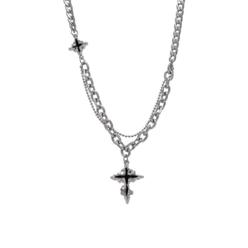 Dark Cross Necklace Men's Fashion Accessories