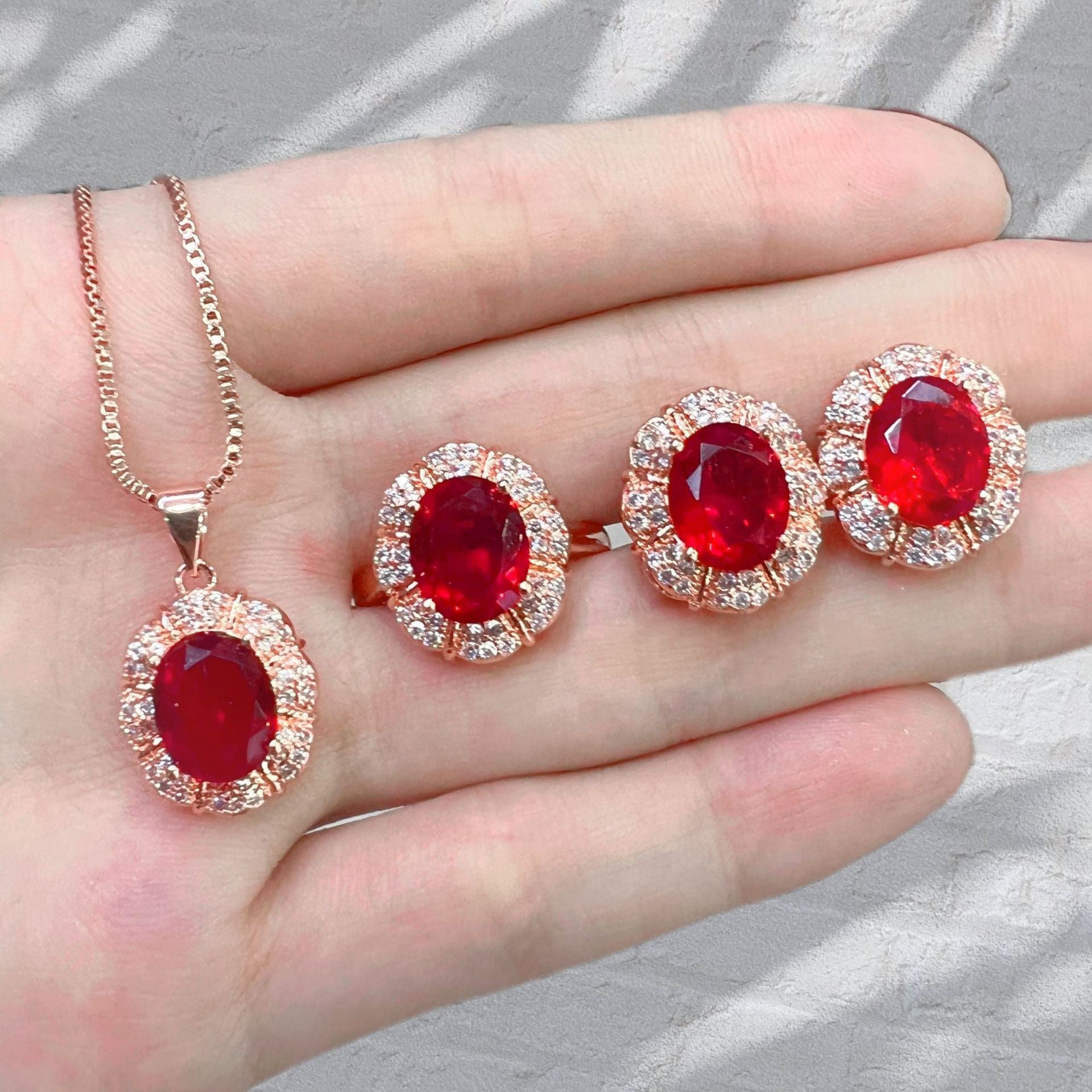 Pendant Necklace Set With Ring For Women