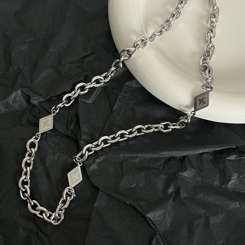 Mangxing Cross Necklace Set Edgy Hip-Hop Style