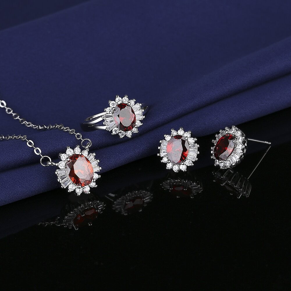 Pendant Necklace Set With Ring For Women