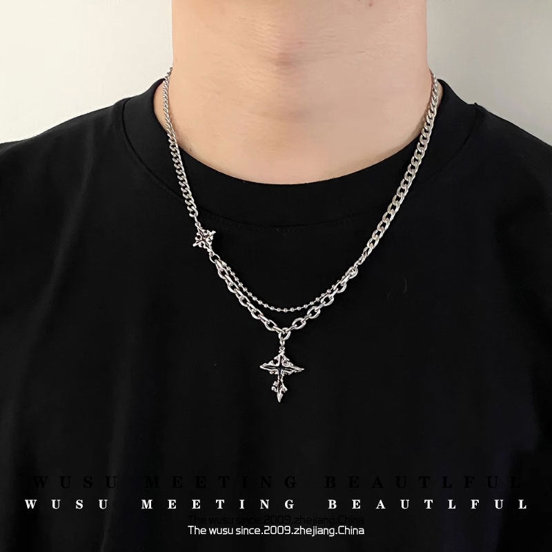 Dark Cross Necklace Men's Fashion Accessories
