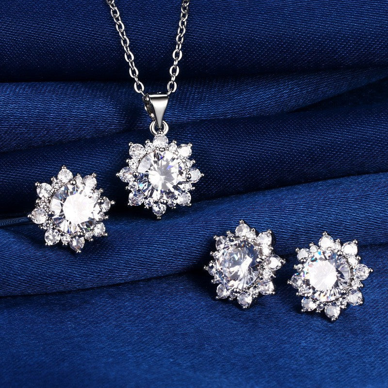 Pendant Necklace Set With Ring For Women