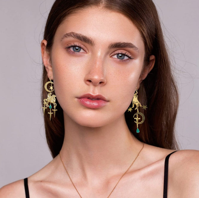 Foreign Trade Gothic Ancient Egyptian Gold Snake Earrings