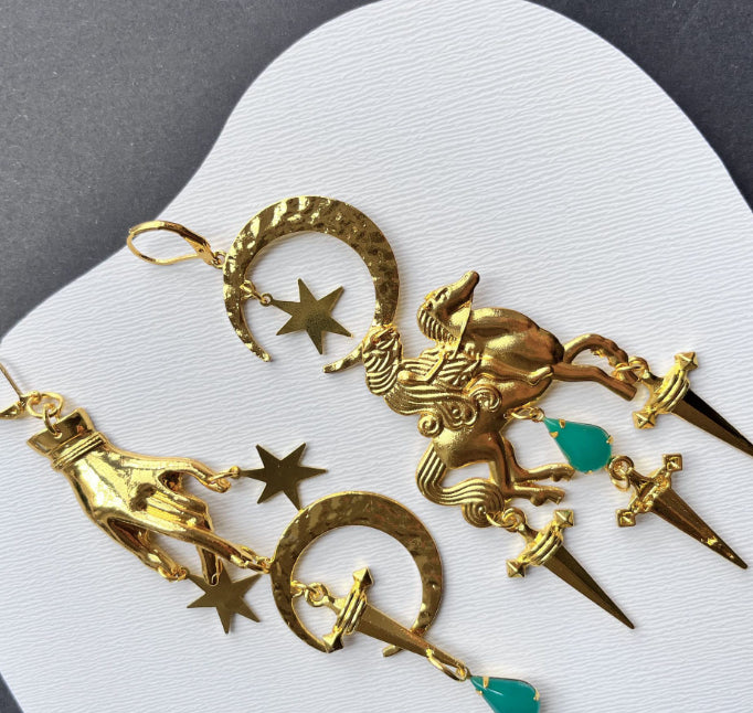 Foreign Trade Gothic Ancient Egyptian Gold Snake Earrings