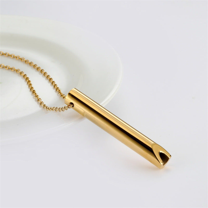 Stress-relieving Yoga Whistle Pendant Necklace