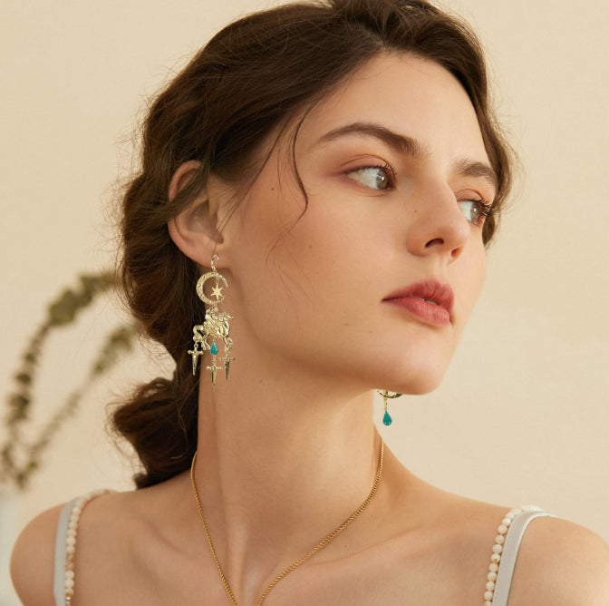 Foreign Trade Gothic Ancient Egyptian Gold Snake Earrings